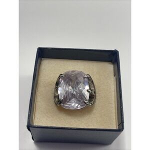 Vintage NV Nevada Silver Mine BIG CZ Claw Ring Size 6